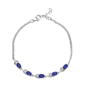 Tansanit-Farbe Quarz Armband ca. 19 cm + 2.5 cm Extender, 925 Silber rhodiniert ca. 2,49 ct.