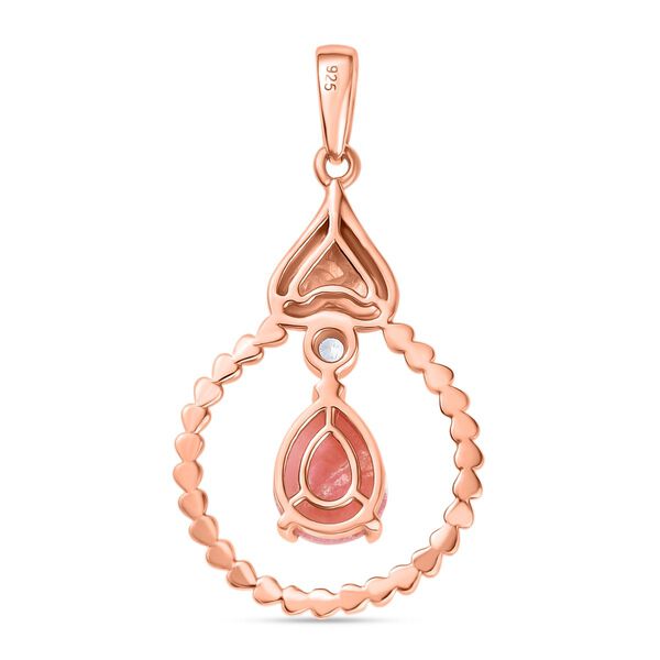 Herzklang - D joy AA Vinicunca-Peruanischer Opal, Wei&szlig;er Zirkon Anh&auml;nger 925 Silber 750 ros&eacute;vergoldet ca. 1.18 ct image number 5