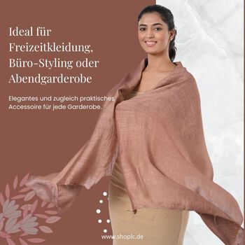 Modischer Schal aus 40% Seide und 60% Leinen, 70x200 cm, Beige