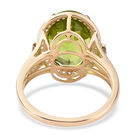 AA natürlicher Peridot, Champagner Diamant und Zirkon-Ring, 375 Gelbgold  ca. 6,19 ct image number 5