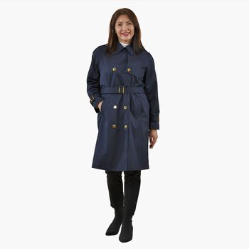 LA MAREY - Trench Coat mit H&uuml;ftg&uuml;rtel, XL, Marineblau