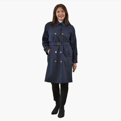LA MAREY - Trench Coat mit H&uuml;ftg&uuml;rtel, L, Marineblau