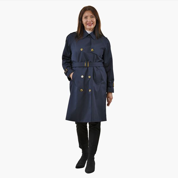 LA MAREY - Trench Coat mit Hüftgürtel, L, Marineblau image number 0