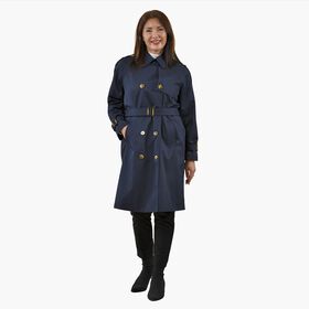 LA MAREY - Trench Coat mit Hüftgürtel, L, Marineblau