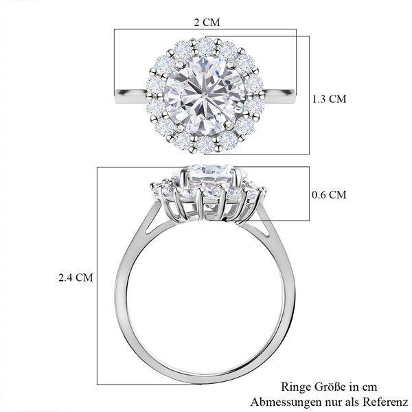 Lustro Stella - wei&szlig;er Zirkonia-Ring, 925 Silber platiniert (Gr&ouml;&szlig;e 16.00) ca. 4.36 ct image number 7