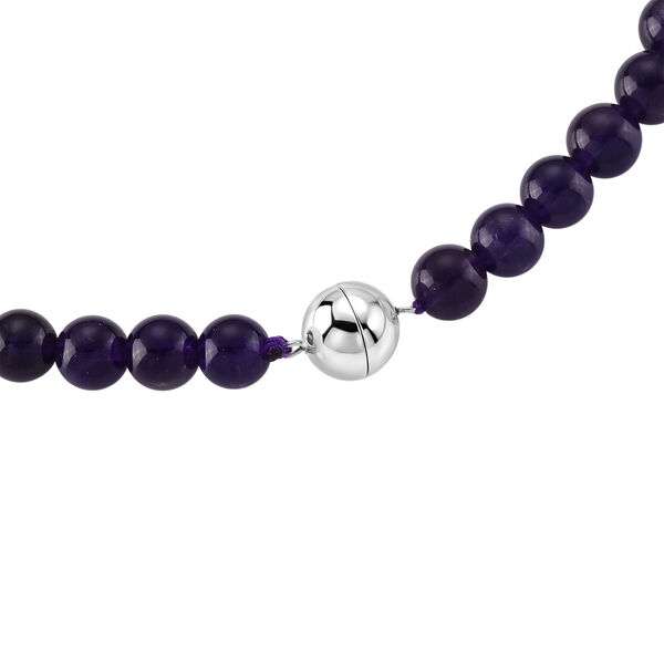 D'Joy Afrikanischer Amethyst Halskette ca. 50 cm 925 Silber Rhodiniert ca. 280,00 ct. image number 4