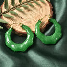 Grüne Jade-Creolen, 925 Silber vergoldet ca. 78,50 ct image number 1