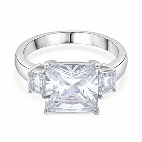 Lustro Stella Weißer Zirkonia Trilogie Ring