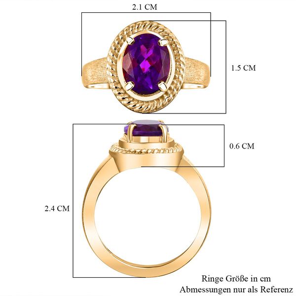 Afrikanischer Amethyst Ring Messing  (Gr&ouml;&szlig;e 20.00) ca. 1,65 ct image number 7