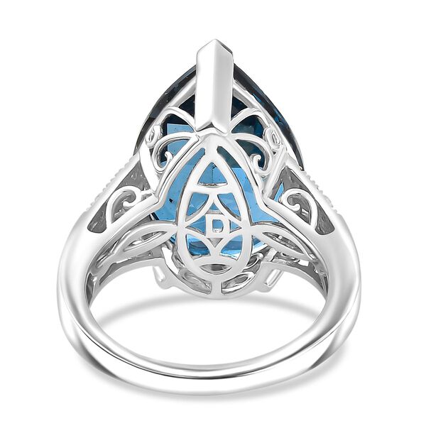 D'Joy London Blautopas und Moissanit Ring - 14 ct. image number 6