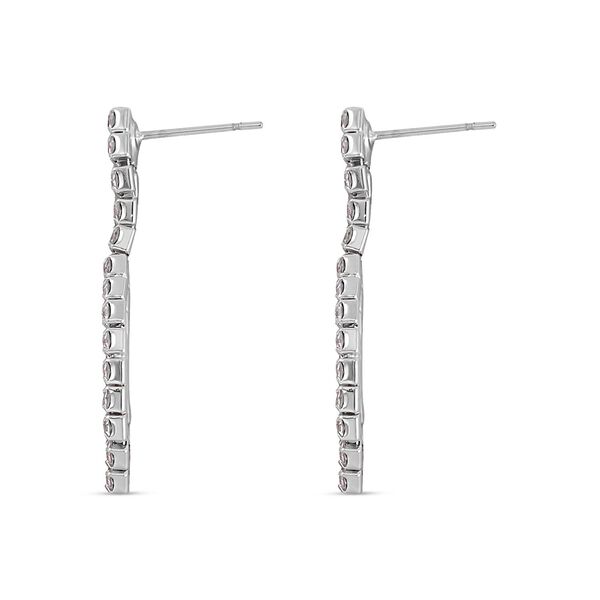 2er Set Wei&szlig;er Kristall Halskette und Ohrh&auml;nger, silberfarben image number 6