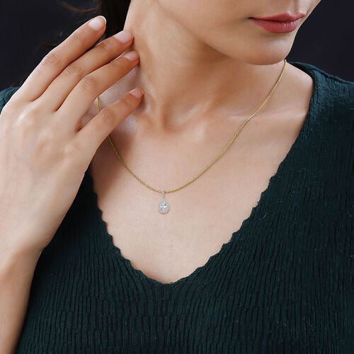 LUXURIANT DIAMOND- SGL zertifizierter VS-EF Labor Diamant Anhänger, 925 Silber Gelbgold Vermeil - 1 ct. image number 1