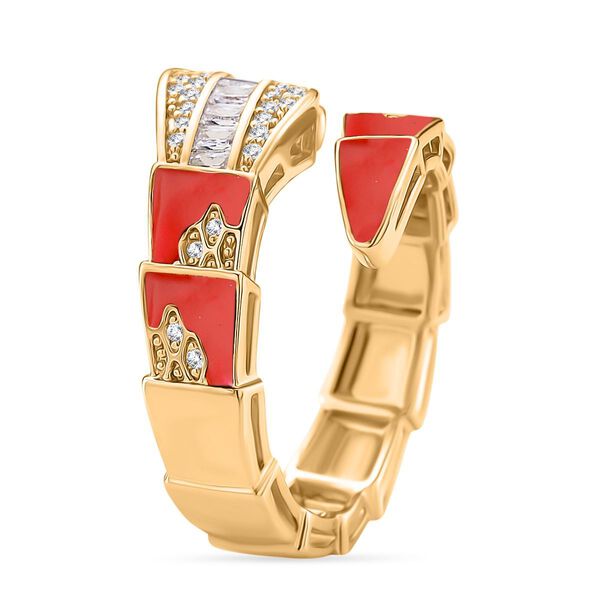 Wei&szlig;er Zirkonia Ring Nickelfreies Messing emailliert (Gr&ouml;&szlig;e 19.00) image number 4