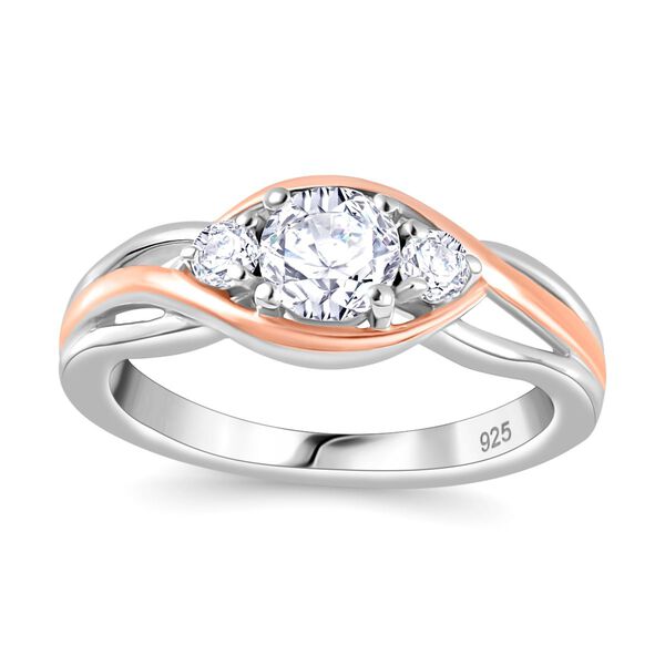 Moissanit Ring 925 Silber, bicolor, (Gr&ouml;&szlig;e 21.00) ca. 0.57 ct image number 5