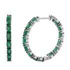 Kagem sambische Smaragd-Creolen, 925 Silber platiniert ca. 6.05 ct