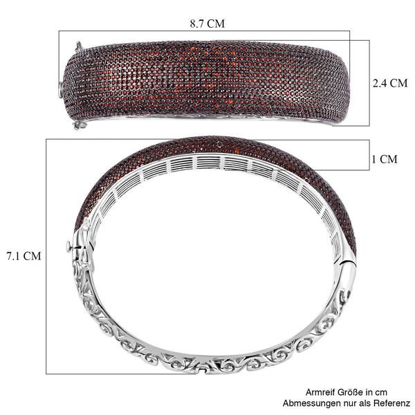 Roter Granat Armreif ca. 19 cm 925 Silber Zweifarbige Beschichtung ca. 12,60 ct. image number 6