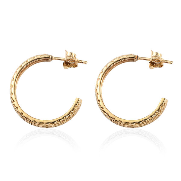 Stilvolle Creolen, 925 Silber vergoldet image number 4