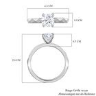Moissanit Ring, 925 Silber platiniert - 0,90 ct. image number 7