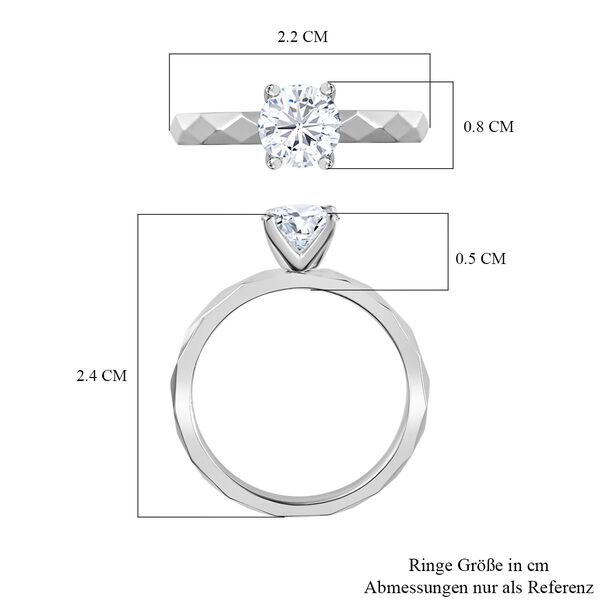 Moissanit Ring, 925 Silber platiniert - 0,90 ct. image number 8