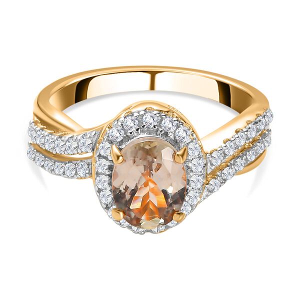 AAA Turkizit und Zirkon-Ring - 1,81 ct.