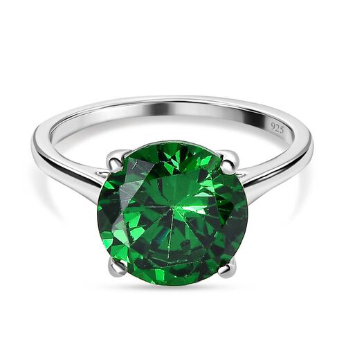 Grüner Zirkonia Ring, 925 Silber (Größe 16.00) ca. 7.33 ct image number 0