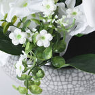 Weiße Lilie und Hortensie Kunstblumen im Keramiktopf image number 3