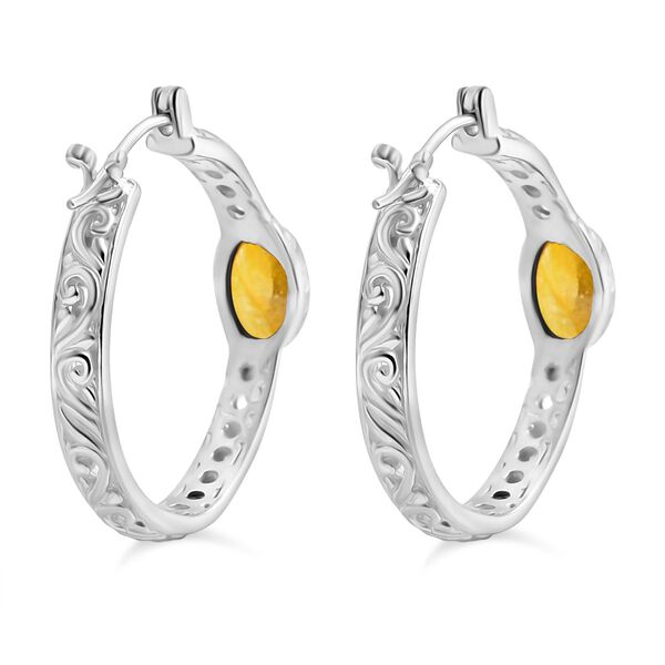 Royal Bali - Fissure gefüllt gelber Saphir Ohrringe 925 Silber ca. 1.99 ct image number 4