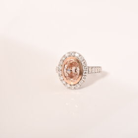 LUXURIANT DIAMOND- VS rosa und VS-EF weißer Labor Diamant Ring in 585 Weiß- und Roségold - 2,75 ct.