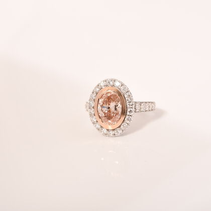 Lab Grown Rosa Diamant VS, Lab Grown Diamant VS-EF Ring 585 Gold (Gr&ouml;&szlig;e 17.00) ca. 2.75 ct