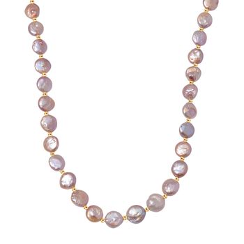 11-12mm lila S&uuml;&szlig;wasserperlen-Halskette, 50cm - 170 ct.