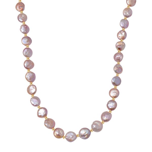 11-12mm lila S&uuml;&szlig;wasserperlen-Halskette, 50cm - 170 ct.