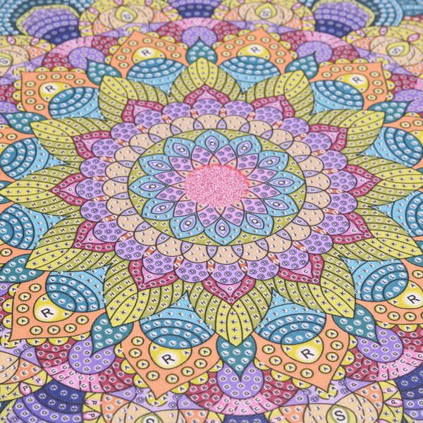 DIY Diamond Painting Leinwand Katze, mehrfarbiges Motiv mit Glitzerakzenten, 29x29cm, Mandala image number 6