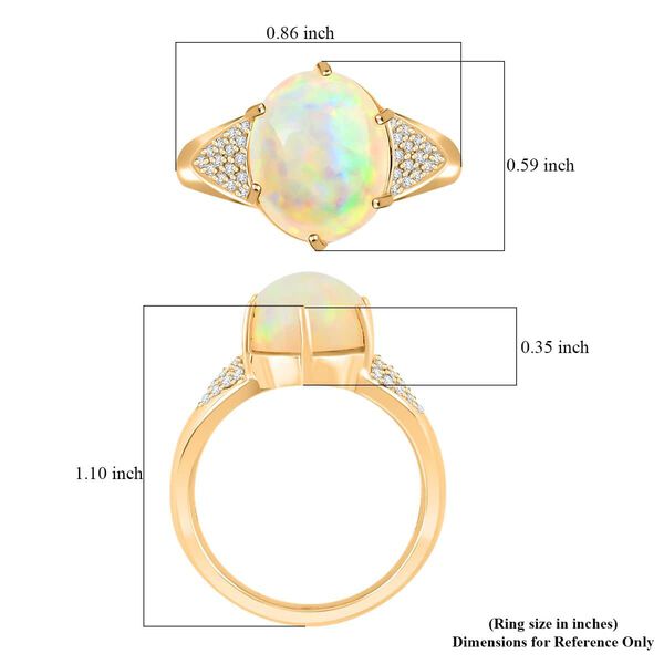 LUXORO zertifiziert und geprüft AAA natürlicher, äthiopischer Welo Opal und Diamant Ring in 417 Gold - 2,80 ct. image number 5