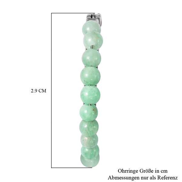 Gr&uuml;ne Aventurin-Creolen in Silber, 2,50 ct. image number 5