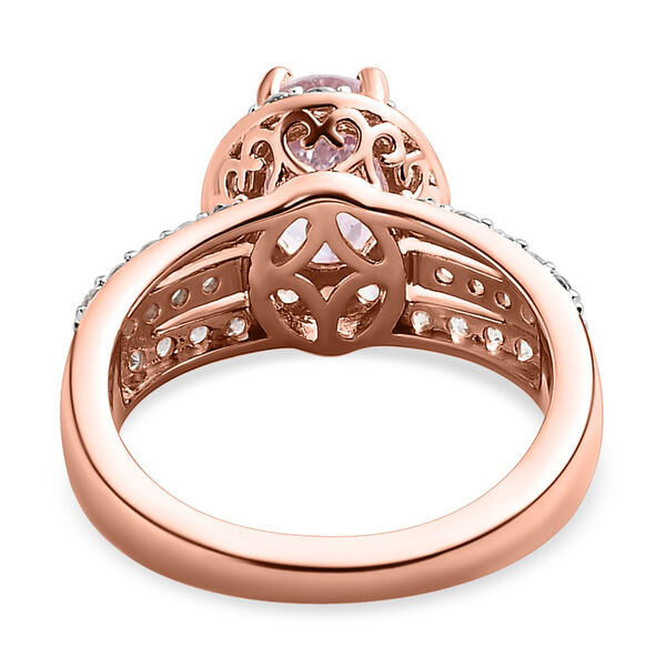 AA Martha Rocha Kunzit und wei&szlig;er Zirkon-Ring, 925 Silber Ros&eacute;gold Vermeil  ca. 2,62 ct image number 6