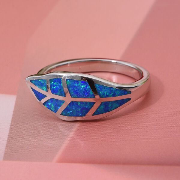 Simulierter blauer Opal Ring image number 1