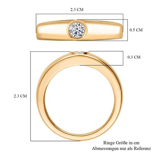LUXURIANT DIAMOND- VS-EF Labor Diamant Ring, 925 Silber 750 Gelbgold Vermeil - 0,25 ct. image number 5