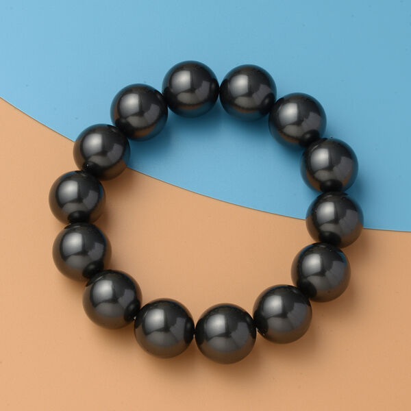 Flexibles, tahitisches Muschelkernperlen (15-17 mm) Armband, ca. 19 cm image number 2