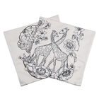 2er-Set, DIY Kissenbezug zum Bemalen mit 8 Textilfarb-Stiften, Größe 45x45 cm, Weiß, Giraffe image number 0