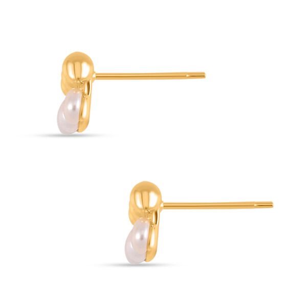 Wei&szlig;e Muschelkernperle Ohrringe - 5 ct. image number 4