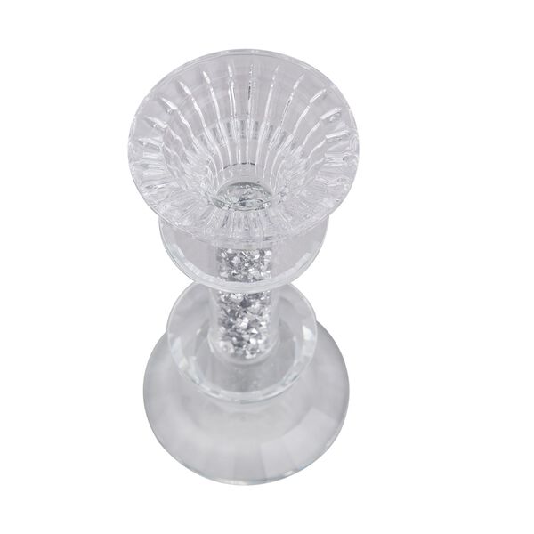 The 5th Season - hochwertiger Kristall-Kerzenst&auml;nder, gef&uuml;llt mit silbernen Kristallen, 7x7x18cm image number 2