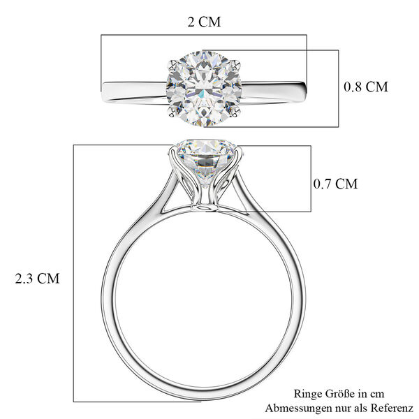 LUXURIANT IGI zertifizierter VS-EF Labor Diamant Ring in 950 Platin - 2 ct. image number 6