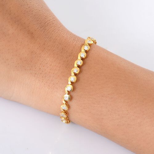 LUXURIANT DIAMOND- SI Labor Diamant 19cm Armband, 925 Silber 750 Gelbgold Vermeil - 2,51 ct. image number 2