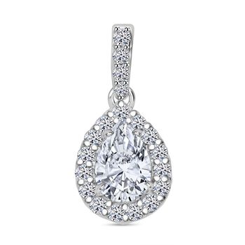 LUXURIANT SGL zertifizierter VS-EF Labor Diamant Anh&auml;nger, 925 Silber platiniert- 1 ct.