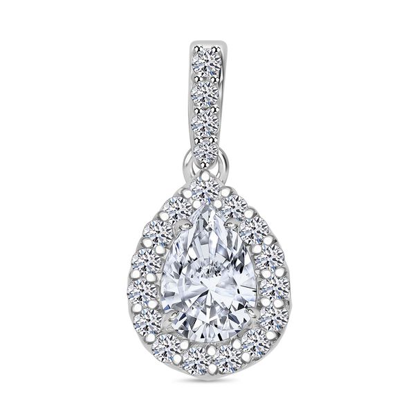 LUXURIANT SGL zertifizierter VS-EF Labor Diamant Anh&auml;nger, 925 Silber platiniert- 1 ct.