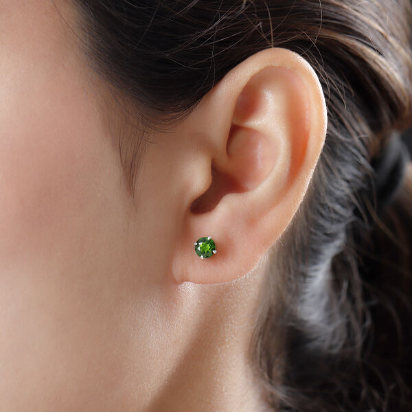 Nat&uuml;rliche Chromdiopsid-Ohrstecker - 1,04 ct. image number 3