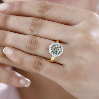 Alexandrit  und Moissanit Ring - 1,08 ct.