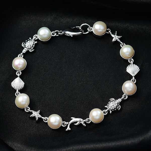 EVER TRUE Süßwasser Perle (7.5-8 mm) Armband ca. 19 cm Nickelfreies Messing 21.31 ct image number 1