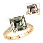 AAA Turkizit, Weißer Diamant Ring 585 Gold (Größe 17.00) ca. 4,06 ct