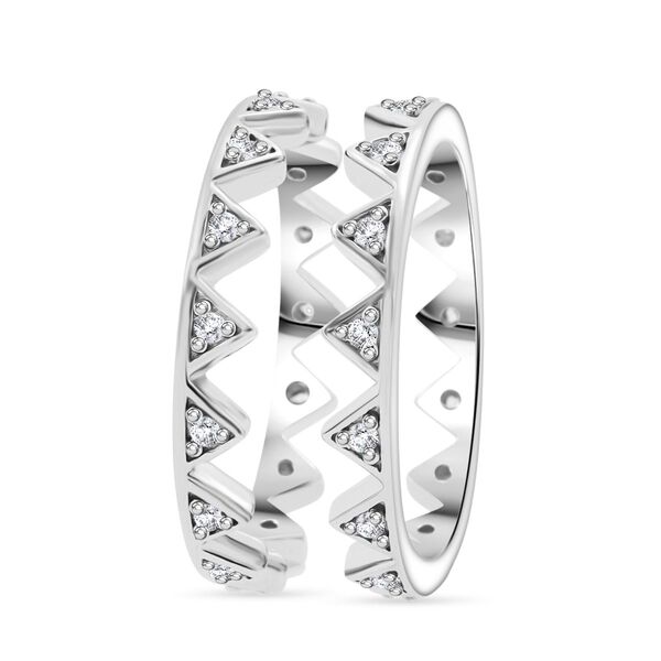 Lustro Stella 2er-Set weiße Zirkonia Ringe image number 4